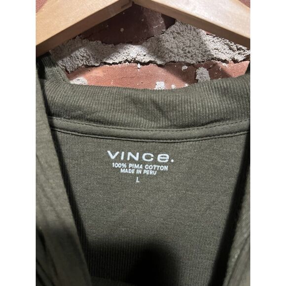 Vince Mens Green Light Weight Pullover Hooded Sweatshirt Size Large - Picture 3 of 3